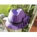 's Purple silver black band Fedora/Trilby Striped Hat with  side Bow   eb-56589688